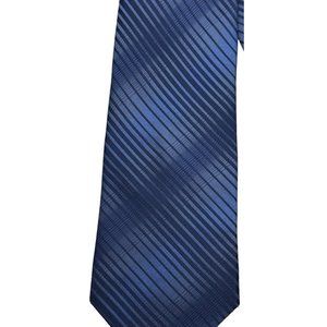 George Machado Zylos Neck Tie Mens Blue Stripes 100% Silk Business Office